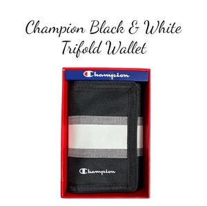 NWT Champion Pivot Black & White Trifold Wallet